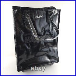 Hulken Medium Rolling Tote Bag with Zip Top Closure Black