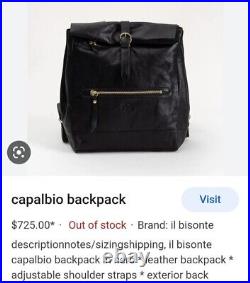 Il Bisonte Italian Leather Backpack Rolltop