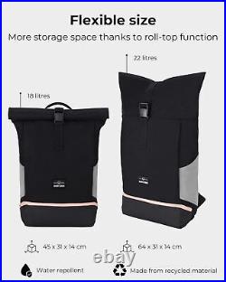 Johnny Urban Roll Top Backpack for Women & Men Allen One Size, Black Pink