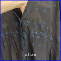 Johnny Was Tunic Top Womens Small Black Eyelet Lace Boho Embroidery Roll Tab