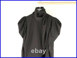LEMAIRE women's button-up draped roll-neck top in black size 34