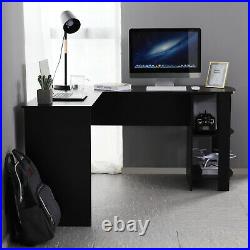 L-shaped Computer Desk Corner PC Table Workstation Home Office Study with Shelves