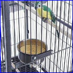 Large Bird Cage Parrot Cage Open Top Rolling Wheels for Canary Budgie Parakeet