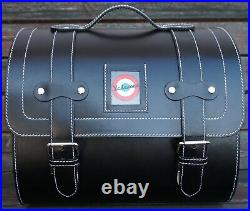 Large Leather Top Case Roll Bag Vespa Primavera 946 LXV GTS GTV Elettrica, Black