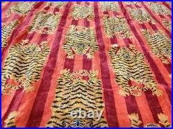 Luxury Indian Red Soft Velvet Animal Print Fabric Upholstery Dressmaking Sewing