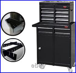 MEDIUM TOOL CHEST TOP CABINET TOP BOX and ROLL (Black)