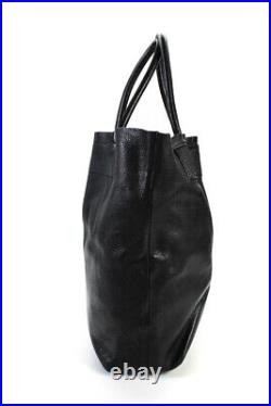 Maje Womens Rolled Handle Large Top Handle Open Tote Handbag Black