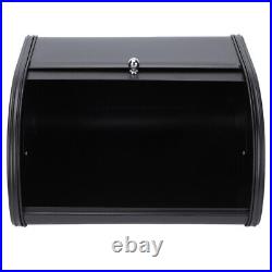 Metal Bread Bin with Roll Top Lid for Kitchen Counter