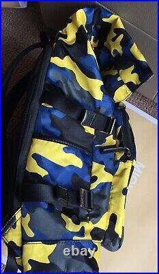 Michael Kors Kent Sport Roll Top Camouflage Indgio / Lemon Backpack RRP £320