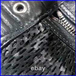 Miu Miu Black Vintage Perforated Nappa Leather Sport 2 Bauletto Bag