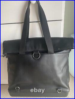 Moleskine Black Faux Leather Polyurethane Classic Weekender Foldover Rolltop Bag