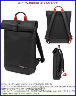 Moleskine Super Mario Classic Roll Top Backpack Bag Black Limited Side Zip