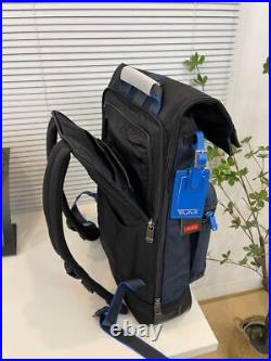 NEW TUMI Cypress 2223388 Blue Black Roll Top Business Backpack UNUSED