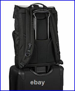 NEW Tumi Men's Alpha Bravo London Roll-Top Backpack, BLACK w Brown accents