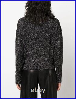 NWT IRO Paris Black Metallic-knit Sweater Size XL MSRP $395