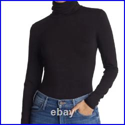 NWT Reiss Charlie Jersey Roll Neck Turtleneck Top Black size Large