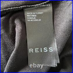 NWT Reiss Charlie Jersey Roll Neck Turtleneck Top Black size Large