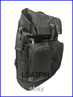NWT Tumi Alpha Bravo London Roll-Top Backpack Black Nylon with Leather 232388D