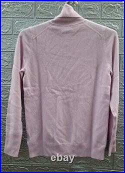 New Pure Collection Cashmere Roll Neck Jumper Sweater Petal Pink Size 6