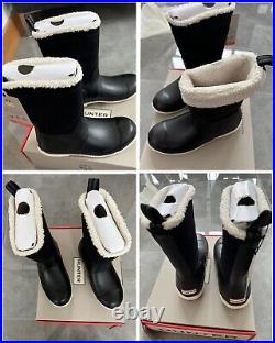 New Size 8 Hunter Original Roll Top Sherpa Warm Waterproof Wellie Rain Boots