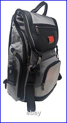 New Tumi Alpha Bravo Lark Roll-Top Backpack withLeather Trim Gray Red 232651GBR