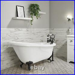 Park Royal Freestanding Bath Single Ended Roll Top White with Black Feet 1555