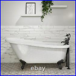 Park Royal Freestanding Bath Single Ended Roll Top White with Black Feet 1555