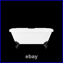 Park Royal Freestanding Double Ended Roll Top Bath White with Black Feet 1515