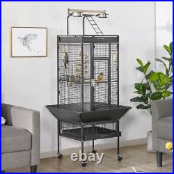 Parrot Cage 156cm Large Bird Cage with Open Top/ Stand/ Rolling Wheels, Used
