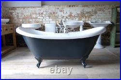 Phoenix Slipper Roll Top Bath Painted In Farrow And Ball Black Blue