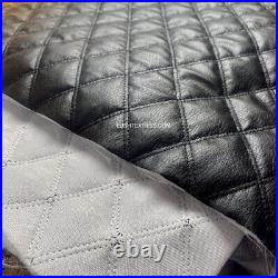 Quilted Bentley Interior Double Stitched Padded Vinyl Leather Upholstery Fabric