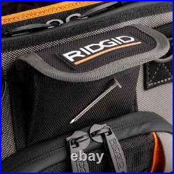 RIDGID Open Top Rolling Tool Bag 16 62-Pocket Nylon with Telescoping Handle Black