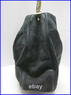 RaRe YSL Yves Saint Laurent ROADY HoBo Bag Black Nubuck Leather Rolled Top Handl