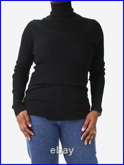 Raey Black cashmere roll-neck ribbed top size M
