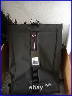 Rapha Roll Top Backpack Black with pink bottom