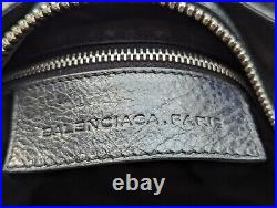 Rare Balenciaga Paris City Grey Leather Moto Bag Silver Studs Made in Italy -Med