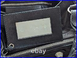 Rare Balenciaga Paris City Grey Leather Moto Bag Silver Studs Made in Italy -Med