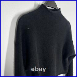 Reformation Sz XS Cropped Cashmere Turtle Mock Neck Pullover Sweater Black