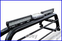 Roll Bar + LED + Brake Light + Spots + Beacon To Fit Mitsubishi L200 15-19 BLACK