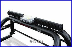 Roll Bar + LEDs + Bar + Beacon + T-Cover To Fit Mitsubishi L200 15 19 BLACK
