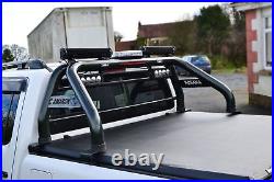Roll Bar + LEDs + Brake Light + Tonneau Cover To Fit VW Amarok 10 16 BLACK