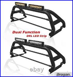Roll Bar + LEDs + Light Bar + Tonneau Cover For Nissan Navara D40 05 16 BLACK
