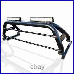 Roll Bar + LEDs + Light Bars + Tonneau Cover For Mitsubishi L200 2015+ BLACK 4x4