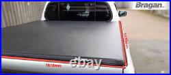 Roll Bar + LEDs + Rollback Tonneau Cover For Nissan Navara D40 Stainless BLACK