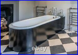 Roll Top Bath With Black Curved Surround