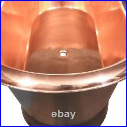 Roll Top Copper Bathtub Inside Polish Copper Outside Black + Matching Sink