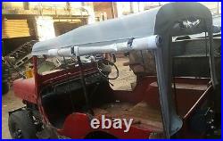 Rolled Back Stitched Soft Top For Jeep Willys Cj3b 1953-71, Canvas Coated Fabric