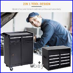 Roller Tool Cabinet 5 Drawer Roll Cab Metal Toolbox Storage Chest Trolley Wheels