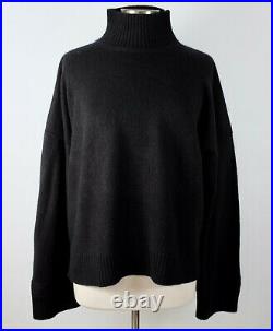 Rosetta Getty sz S black pure cashmere roll mock neck sweater top tunic dress