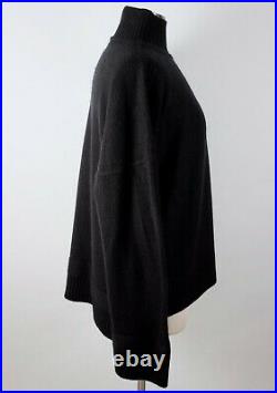 Rosetta Getty sz S black pure cashmere roll mock neck sweater top tunic dress